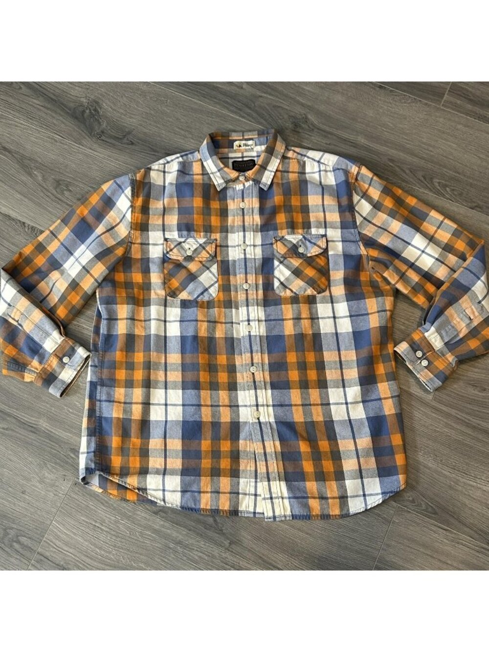 Pendleton Shirt Mens L Beach Shack Plaid Flannel Button Up Surf Pendleton Casual